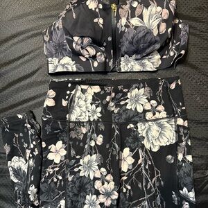 Victoria's Secret Black and Pink Floral Set